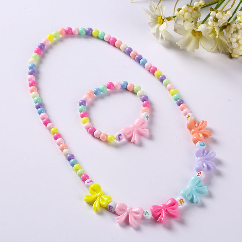 Collares de cuentas de color caramelo al por mayor Juego de dos